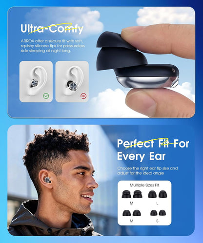Adjustable Ear Plugs for Sleeping, 3 Noise Relief Modes (13-45 Db), Double-Layer Ultra-Soft Silicone Earplugs, Reusable Ear Plugs for Concerts, Deep Focus, Side Sleepers & Travel, 4 Size Eartips