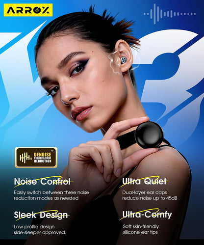 Adjustable Ear Plugs for Sleeping, 3 Noise Relief Modes (13-45 Db), Double-Layer Ultra-Soft Silicone Earplugs, Reusable Ear Plugs for Concerts, Deep Focus, Side Sleepers & Travel, 4 Size Eartips